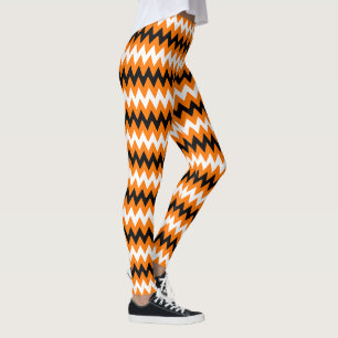 Leggings Halloween Chic Orange Black Witch Costume Party