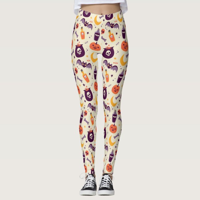 Leggings Halloween Citrouille mignon (Devant)