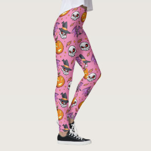 Leggings Halloween Cool déplaisant (rose)