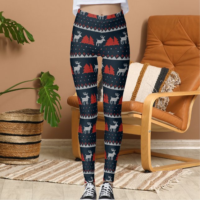 Leggings Halloween Crossover Fun Reindeer Christmas Pattern (Créateur téléchargé)