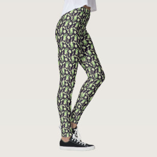 Leggings Halloween Cute Éffrayant Squelette brillant Os Cr
