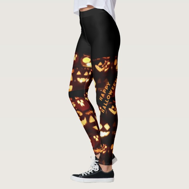 Leggings Halloween drôle et effrayant Citrouilles (Gauche)