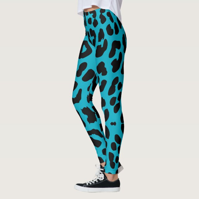 Leggings Halloween Empreinte de léopard noir et lumière Tur (Gauche)