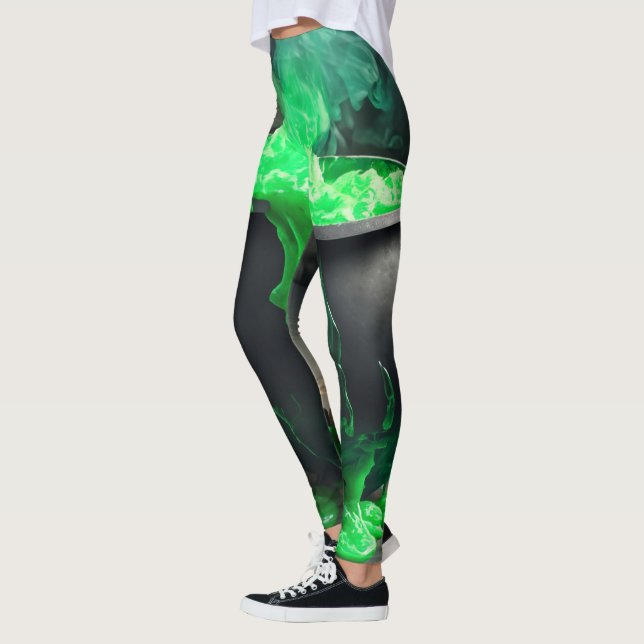 Leggings Halloween en cauldron de sorcière bouillonnante (Gauche)