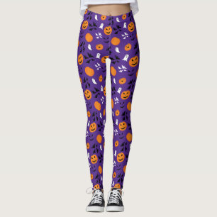 Leggings Halloween fantômes citrouille chauves-souris amusa
