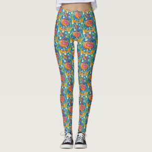 LEGGINGS HALLOWEEN FLAMANT ROSE ROSE & CHAT NOIR EN CITROUI