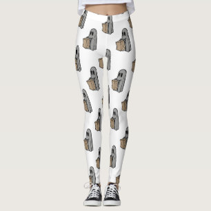 Leggings Halloween, Gentil Fantôme Gris, Friandise ou Farce