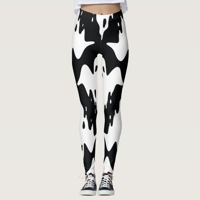 Leggings Halloween Ghost Éffrayant Motif sans couture (Devant)