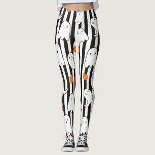 Leggings Halloween Ghost et Motif Citrouille