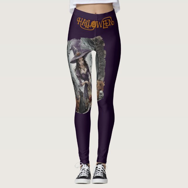 Leggings Halloween, Le Bouillon de Minuit de la Sorcière  (Devant)