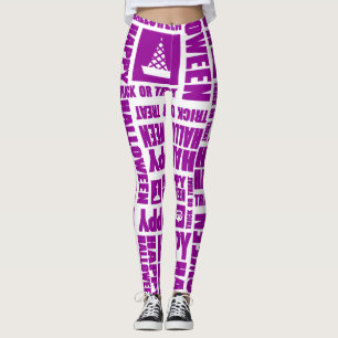 Leggings Halloween mignon Éffrayant Whimsical violet Motif
