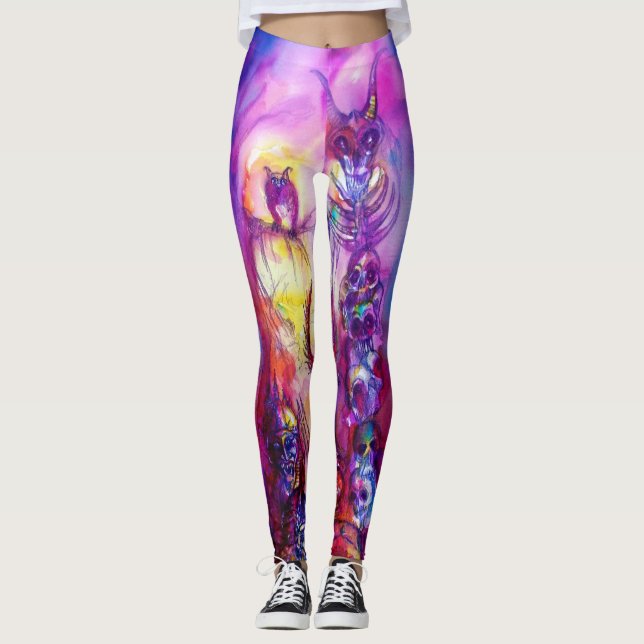 Leggings HALLOWEEN MONSTERS / ORK WAR Purple (Devant)
