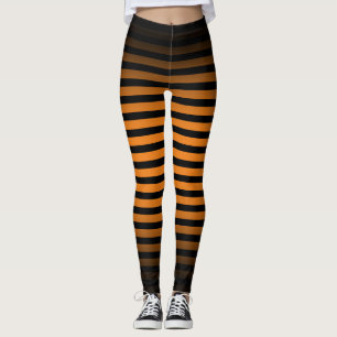 Leggings Halloween noir orange rayures verticales ombre