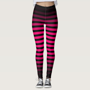 Leggings Halloween noir rose chaud rayures verticales ombre