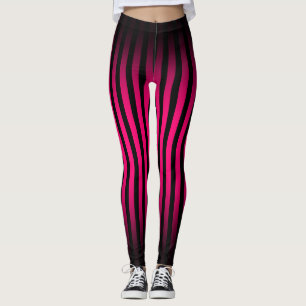 Leggings Halloween noir rose chaud rayures verticales ombre