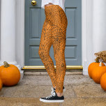 Leggings Halloween Orange et Black Spider Web<br><div class="desc">Customisez de changer l'orange en une couleur quelconque.</div>