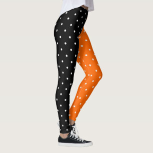 Leggings Halloween Pois noir et orange