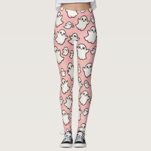 Leggings Halloween rose Éffrayant fantôme Motif