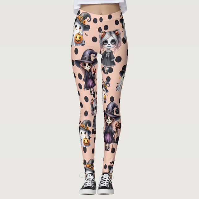 Leggings Halloween rose mignon (Devant)