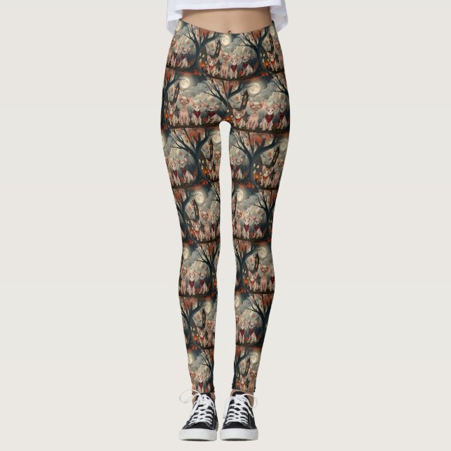 Leggings Halloween sphynx chats Éffrayant (Devant)