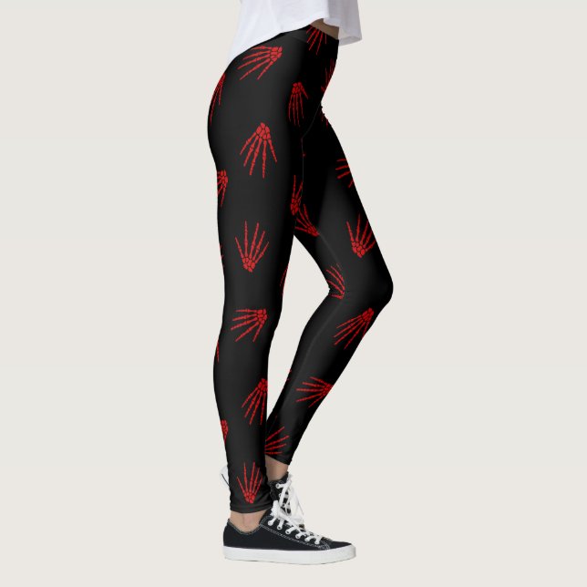 Leggings Halloween squelette rouge Populaire Élégant (Droite)