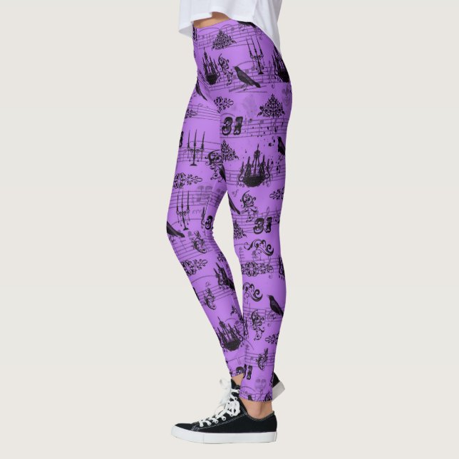 Leggings Halloween violet vintage (Gauche)