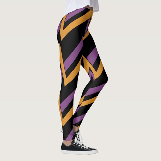Leggings Halloween Zig Zags Orange Violet (Droite)