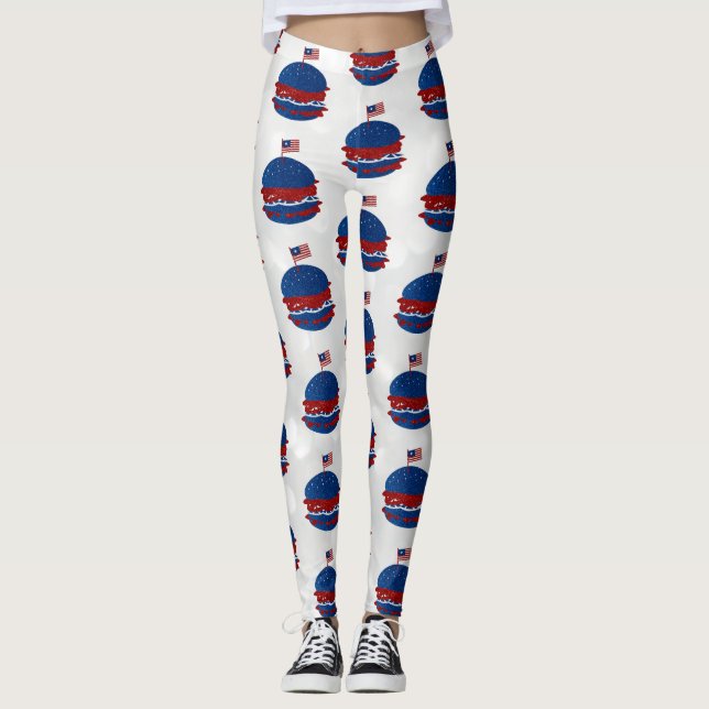 Leggings Hamburger 4 juillet Paillettes (Devant)