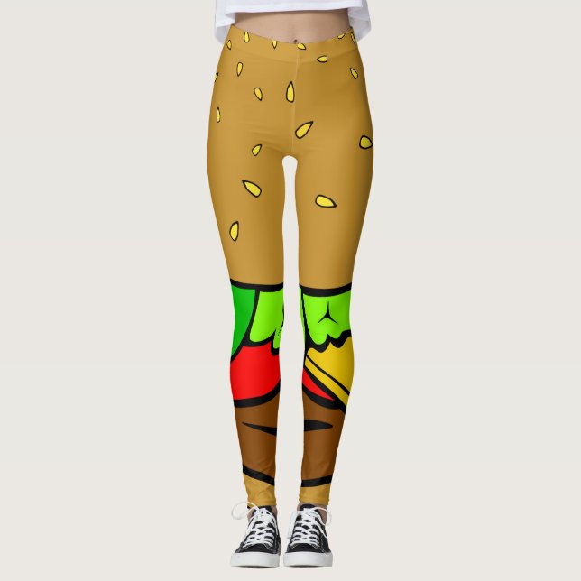 Leggings hamburger cheeseburger restauration rapide (Devant)