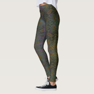Leggings HAMbyWG - Légendes - Peau de lézard avec olive et 