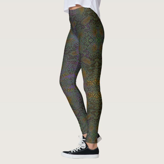 Leggings HAMbyWG - Légumineuses - Peau de Lizard avec olive (Gauche)