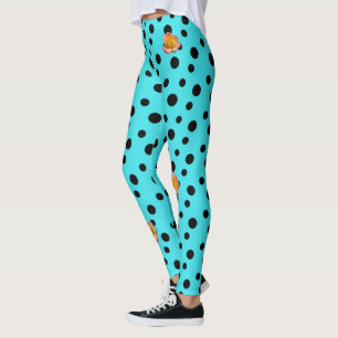 Leggings HAMbyWG - Légumineuses - Turquoise avec Pois en Ro