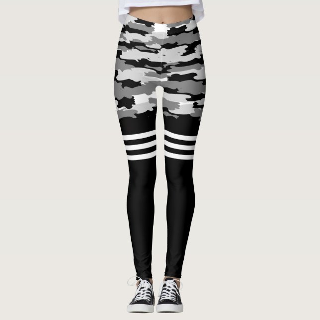 Leggings Hameau noir gris (Devant)