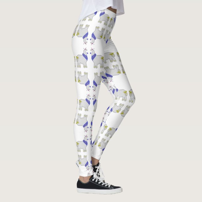Leggings Hanoukka Cute Alpaca Feliz Janucá (Droite)
