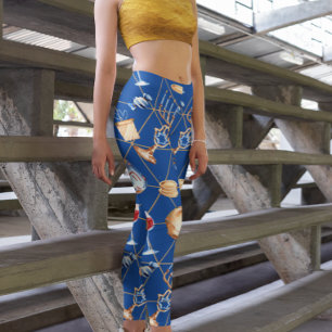 Leggings Hanukkah Menorah Dreidel Watercolor Gold