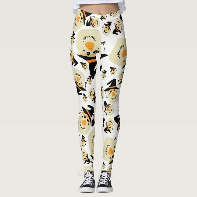Leggings Happy Halloween mignonette Scarecrow et Spider (Devant)