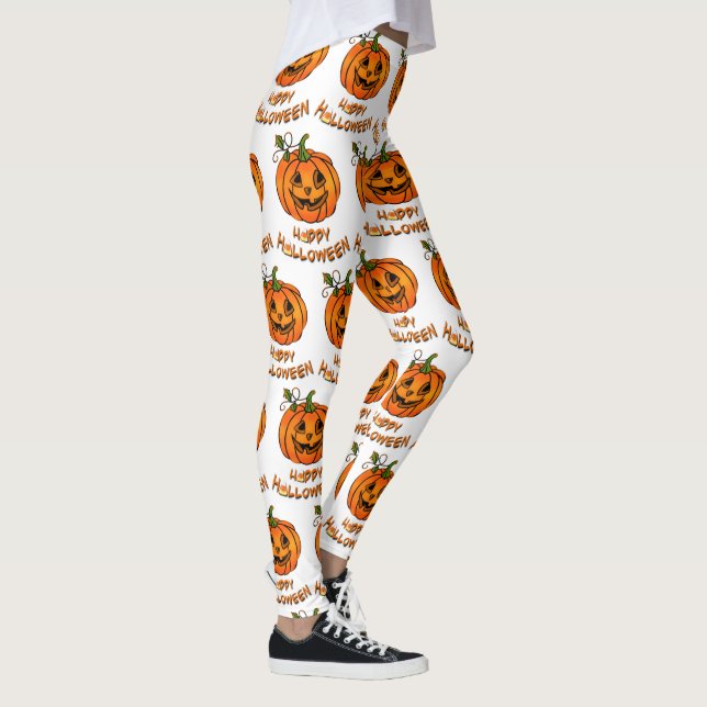 Leggings Happy Halloween, motif citrouille amusant, maïs bo (Droite)