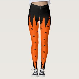 Leggings Happy Halloween Orange Black Personnalisé