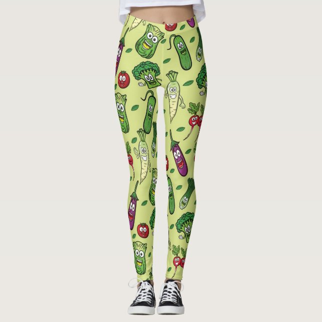 Leggings Happy Vegetables Motif (Devant)