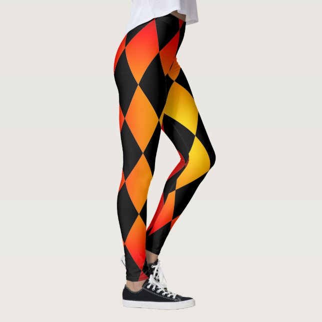 Leggings Harlequin ~Motif diamant ~ Conception incendie ~Le (Droite)
