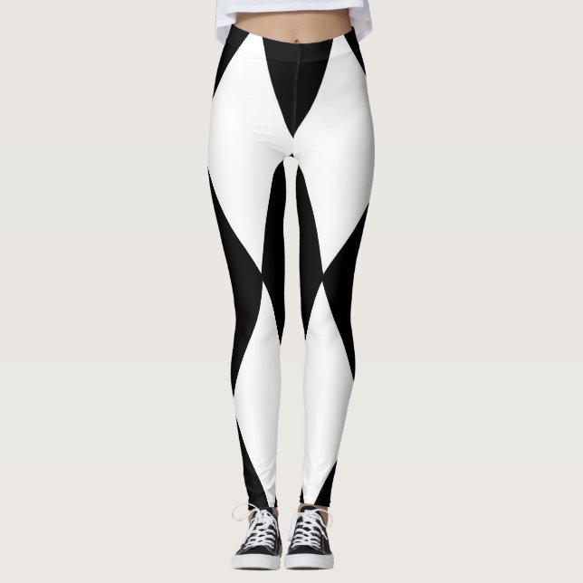 Leggings harlequin noir et blanc (Devant)