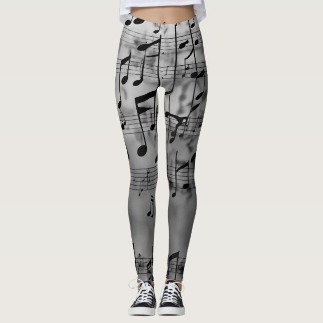 Leggings Harmonic Shades : Gray Fashion Inspiré par Music A (Devant)
