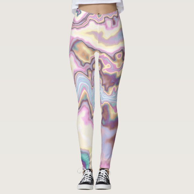 Leggings Harmonie de marbre pastel (Devant)