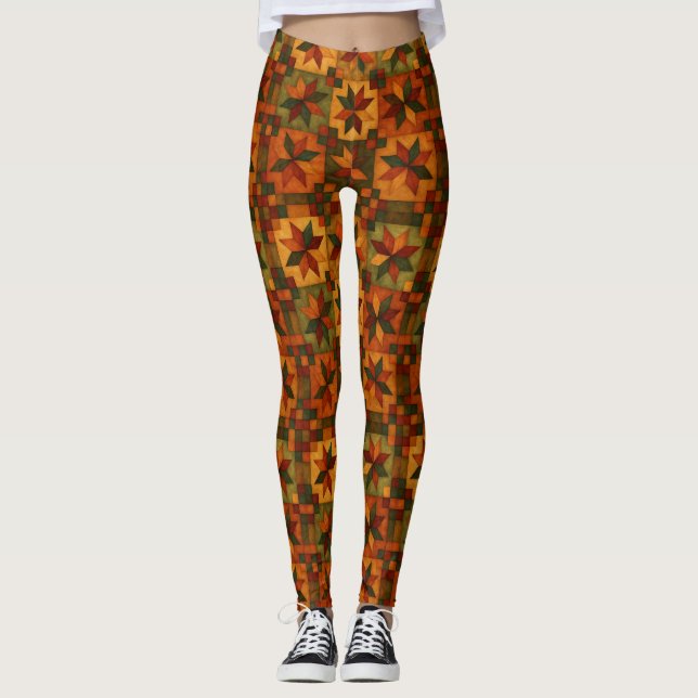 Leggings Harmonie des feux de coeur - Couette étoile d'auto (Devant)