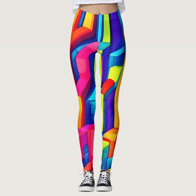 Leggings Harmonie géométrique Abstraite (Devant)
