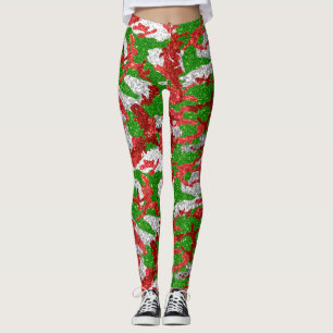 Leggings Haus De Camo Motif Silver Xmas