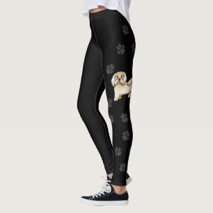 Leggings Havanais Fauve Dessin Animé de Chien Mignon avec E