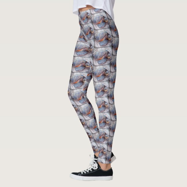 Leggings Hawaii Sea Turtle Honu Motif Tropical élégant (Gauche)