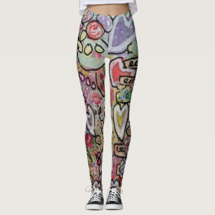 Leggings Heart Abstrait Art