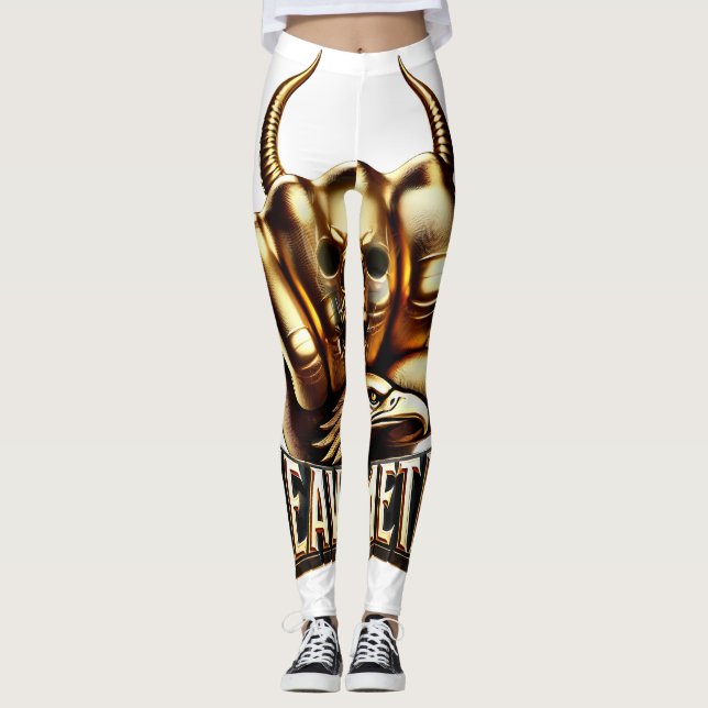 Leggings Heavy metal Faust avec Adler Totenkopf (Devant)